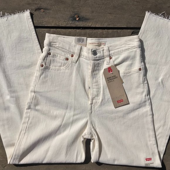 Levi's Jeans | Levis Ribcage Straight Ankle 27 Jeans Ecru | Poshmark